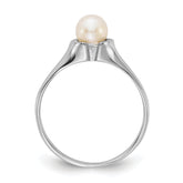 14k White Gold 5mm FW Cultured Pearl Ring